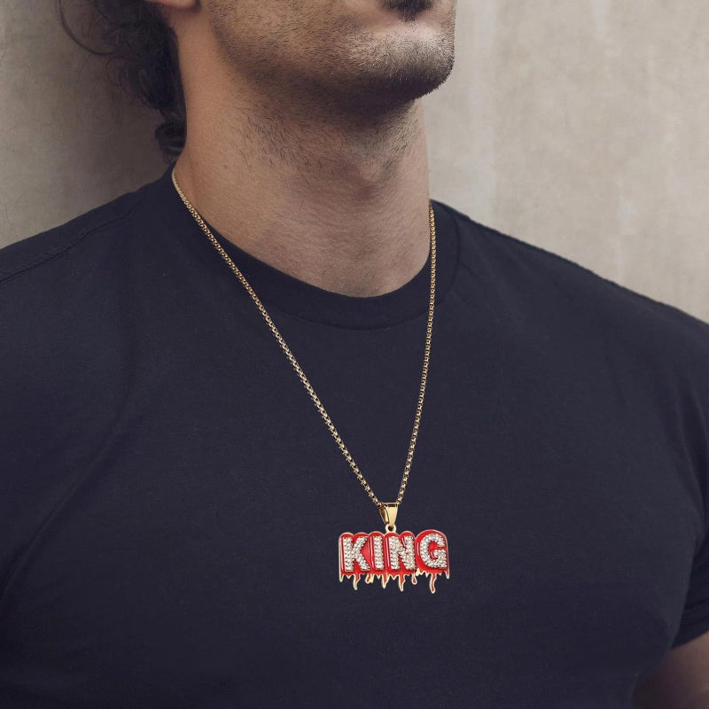 AsAlways Hip Hop King CZ Pendant Fashion Rapper Jewelry Rock Iced Out Shiny Stainless Steel Necklace for Men and Women - Image 2